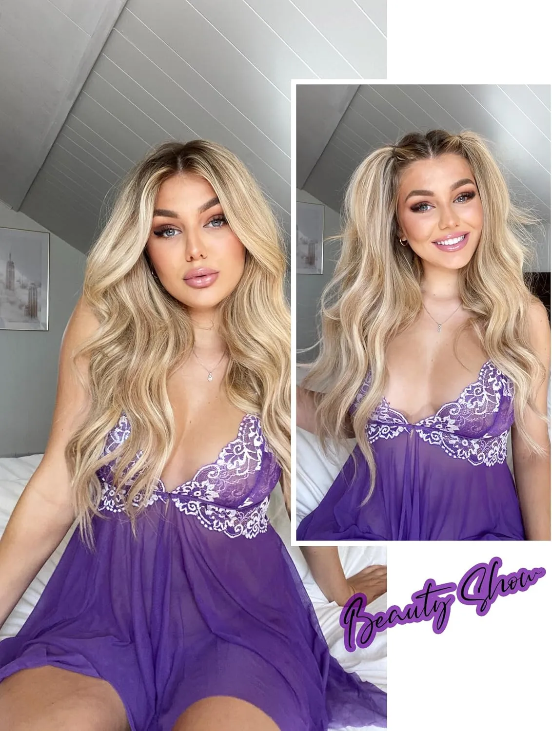 Avidlove Women Lace Lingerie Front Closure Babydoll V Neck Nightwear Sexy Chemise Nightie