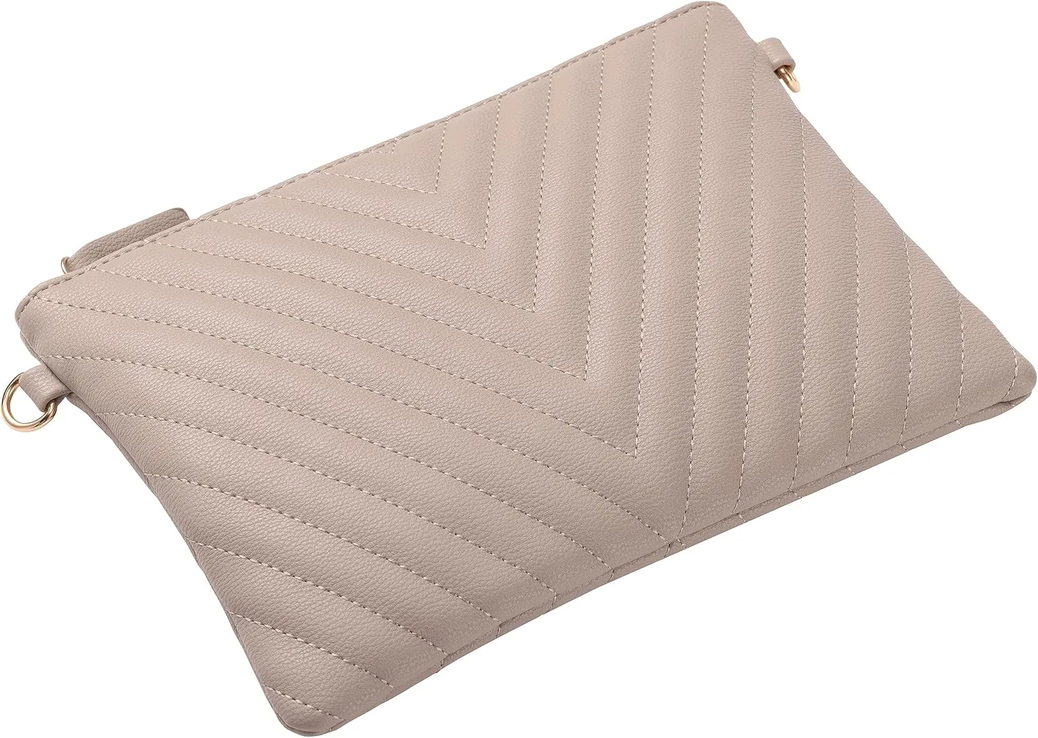 B BRENTANO Chevron Embroidered Crossbody Clutch Bag Pouch with Removable Wristlet & Adjustable Shoulder Strap