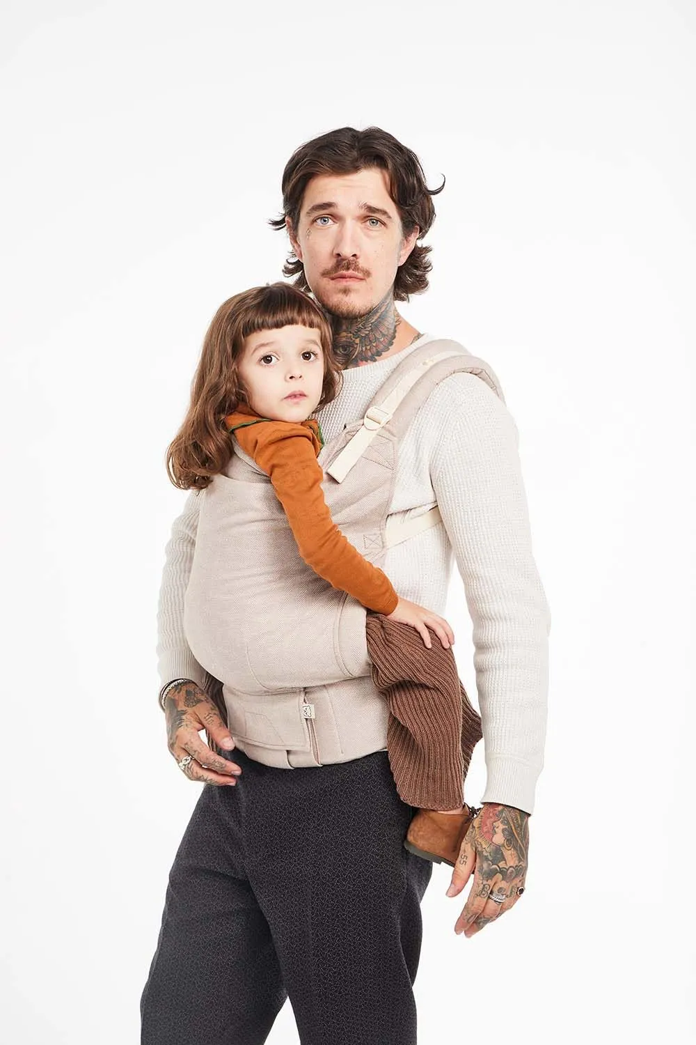 Baby Tula Linen Toddler Carrier, 25-60 lb, Adjustable Carrier, Multiple Ergonomic Positions Front and Back, Breathable – Sand