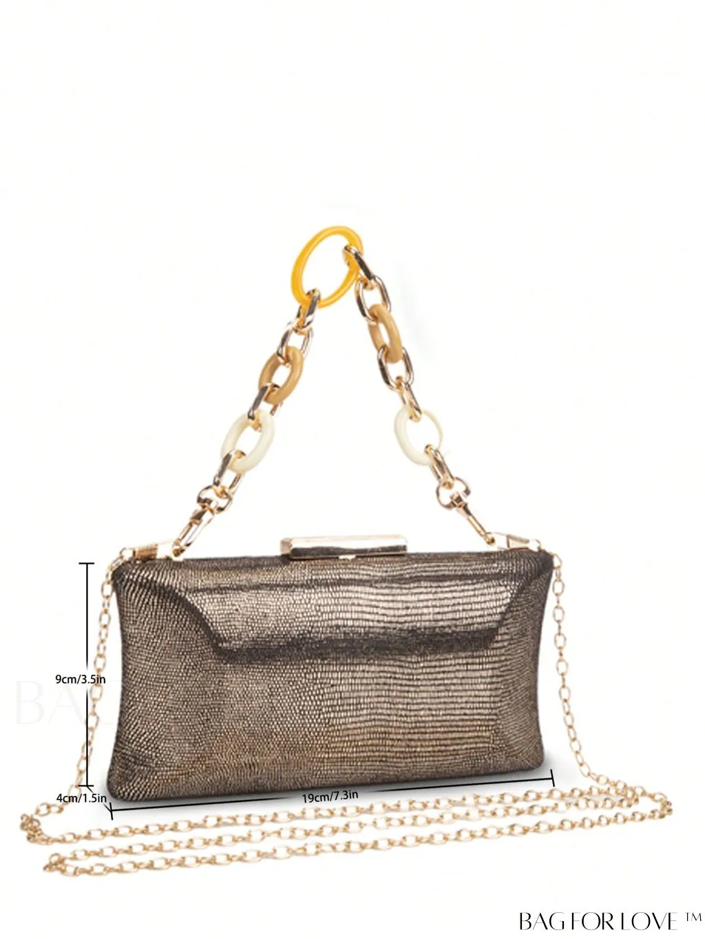 BagForLove - Compact Glitter Chain Strap Box Bag