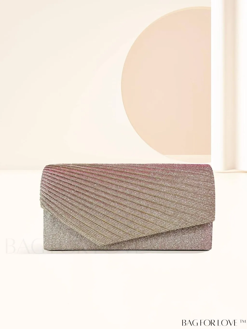 BagForLove - Compact Glitter Envelope Bag with Elegant Pleated Accent