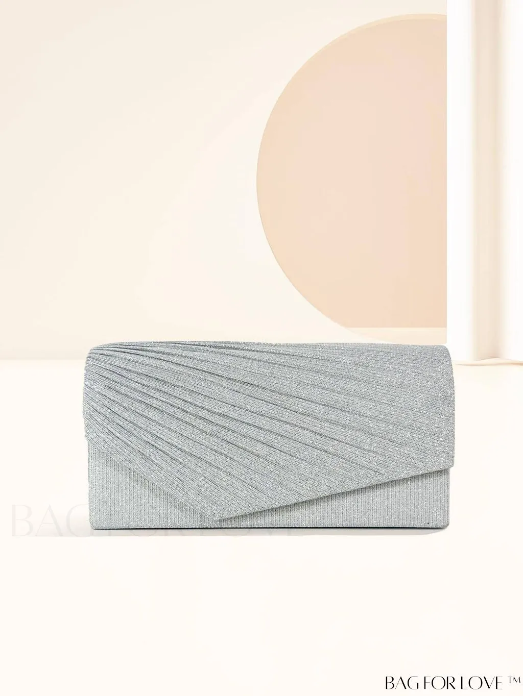 BagForLove - Compact Glitter Envelope Bag with Elegant Pleated Accent