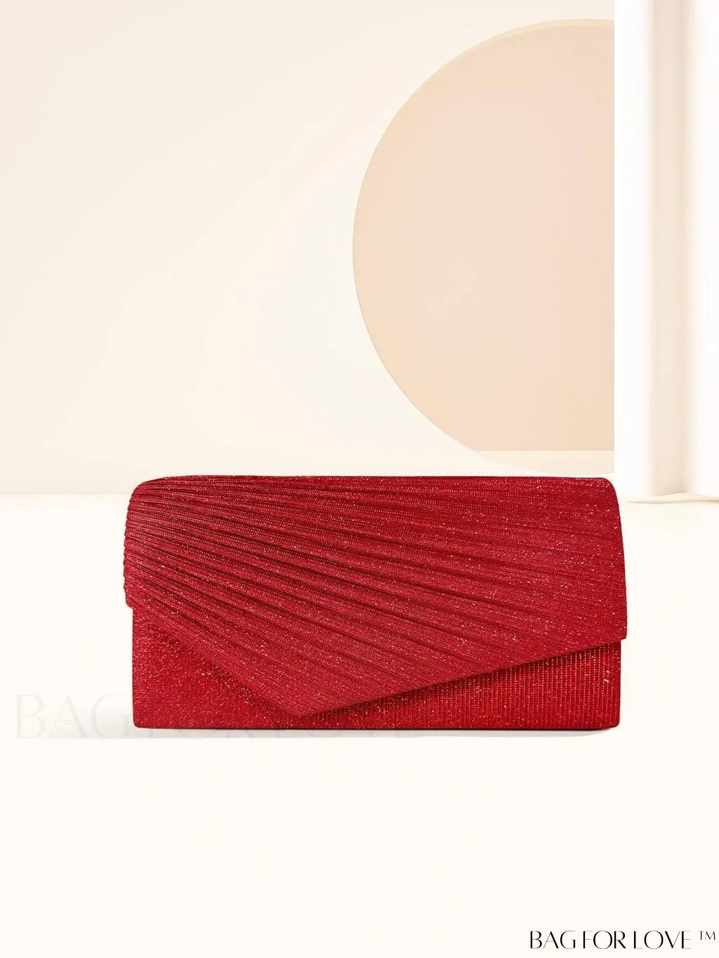 BagForLove - Compact Glitter Envelope Bag with Elegant Pleated Accent