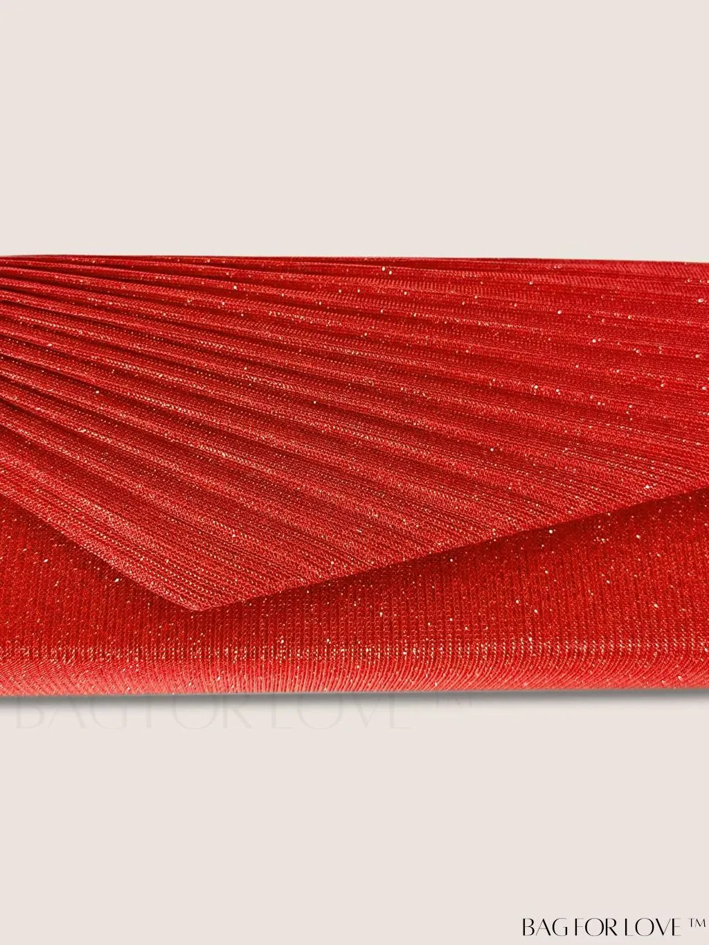 BagForLove - Compact Glitter Envelope Bag with Elegant Pleated Accent