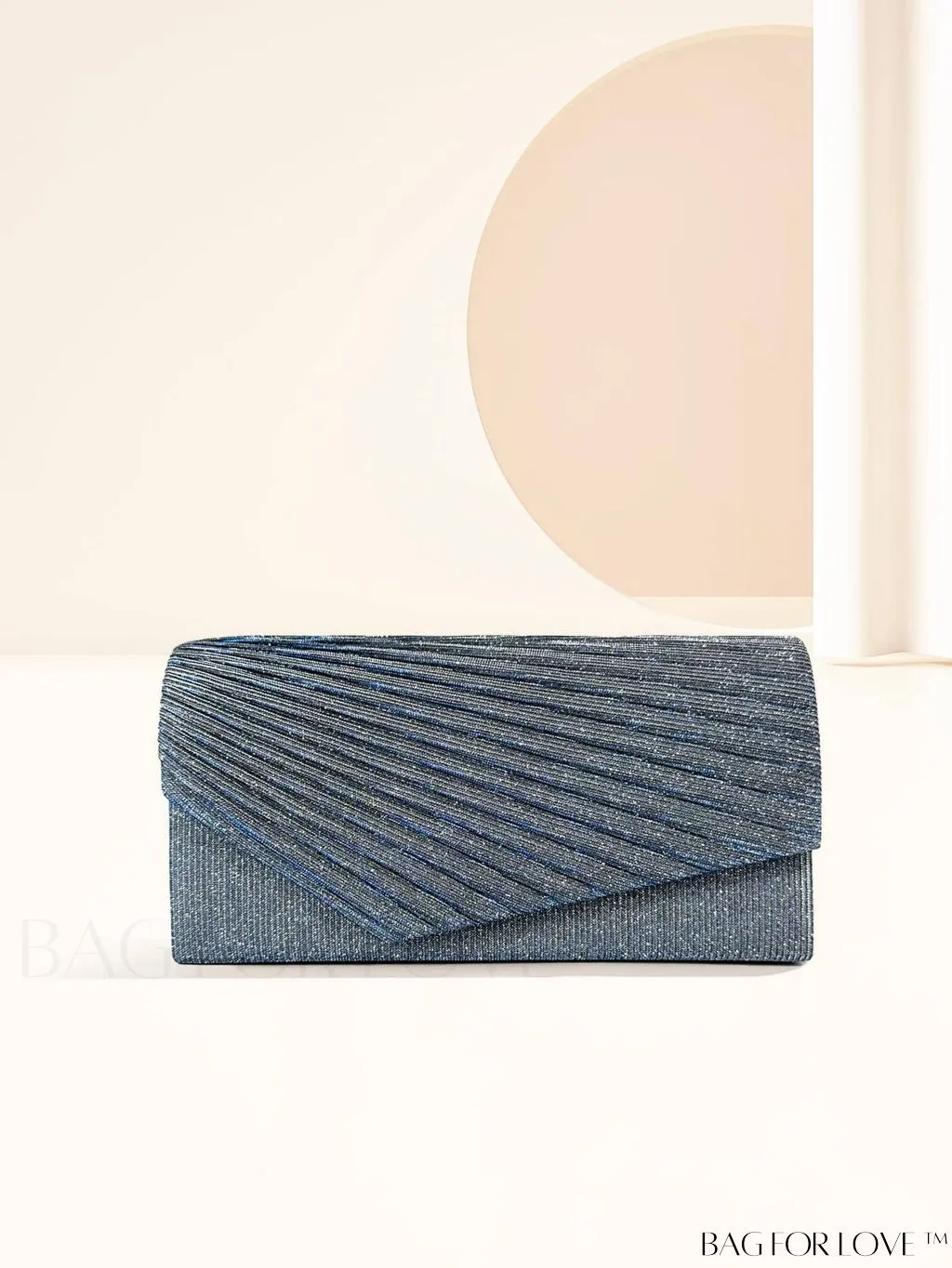 BagForLove - Compact Glitter Envelope Bag with Elegant Pleated Accent