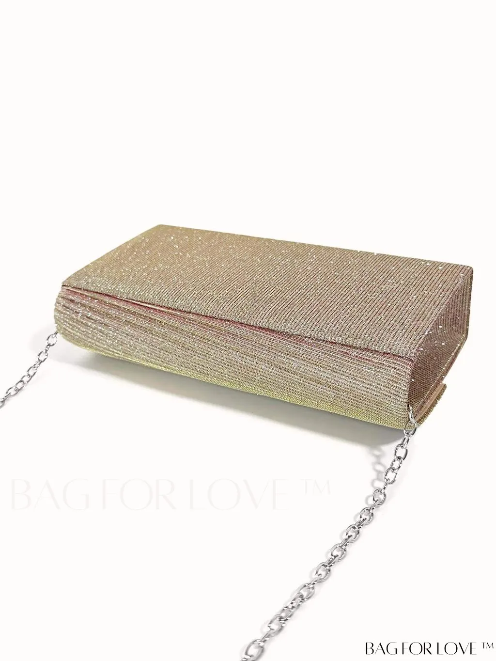 BagForLove - Compact Glitter Envelope Bag with Elegant Pleated Accent