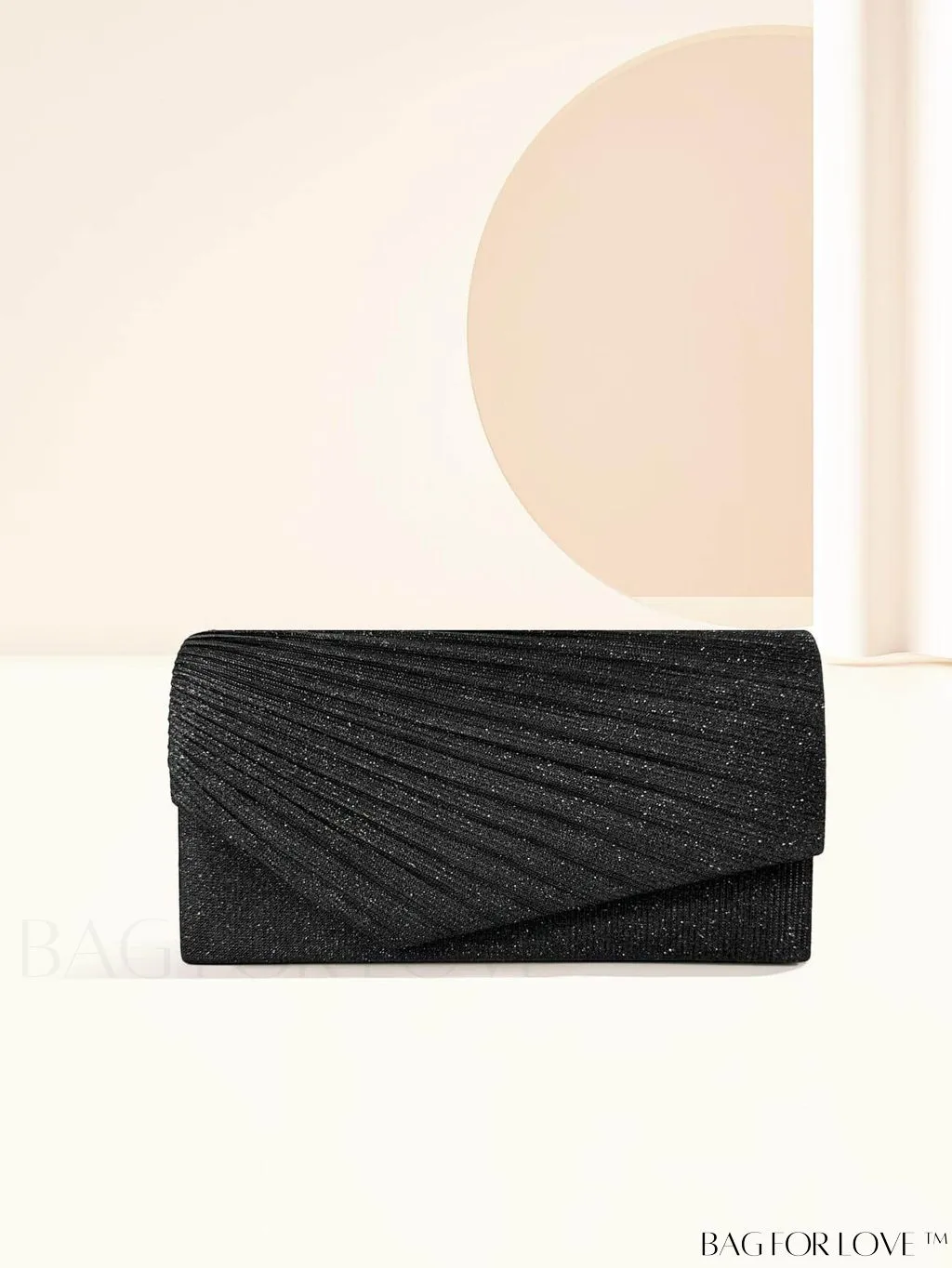 BagForLove - Compact Glitter Envelope Bag with Elegant Pleated Accent