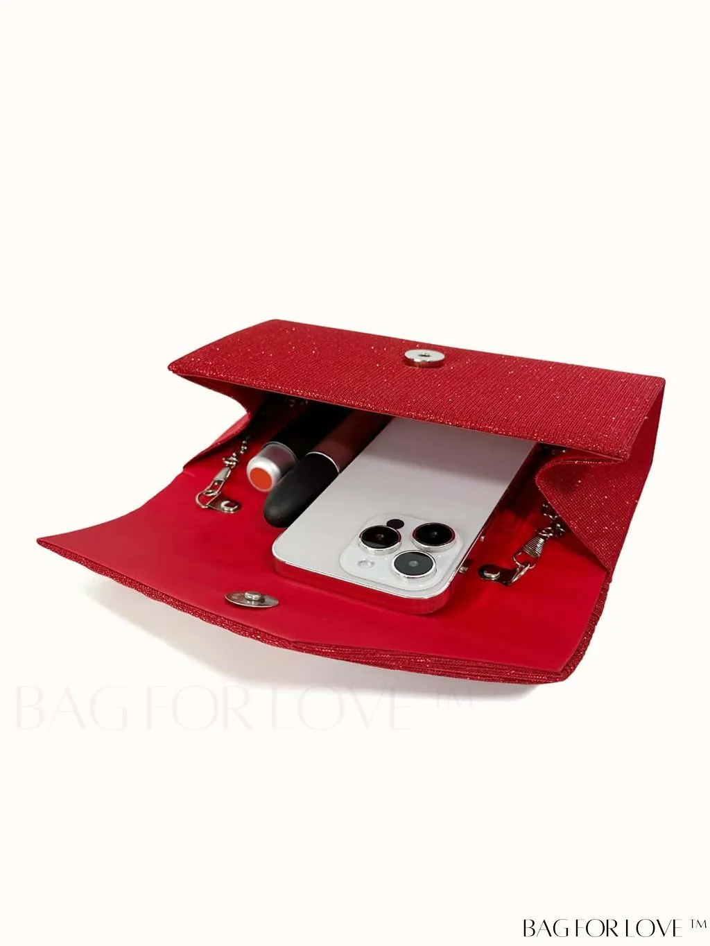 BagForLove - Compact Glitter Envelope Bag with Elegant Pleated Accent