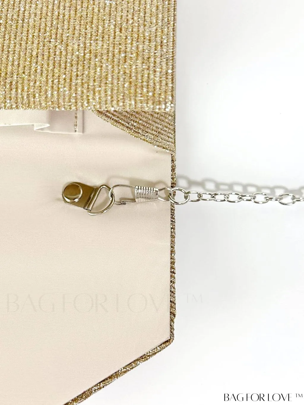 BagForLove - Compact Glitter Envelope Bag with Elegant Pleated Accent