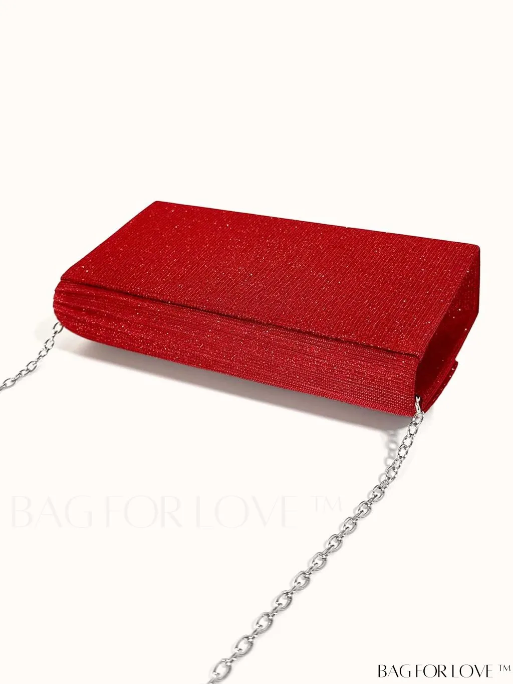 BagForLove - Compact Glitter Envelope Bag with Elegant Pleated Accent