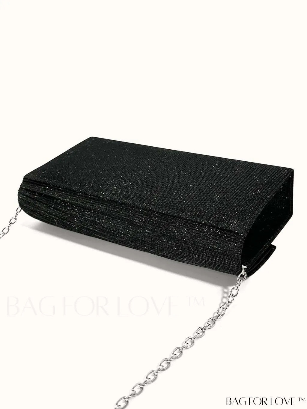BagForLove - Compact Glitter Envelope Bag with Elegant Pleated Accent