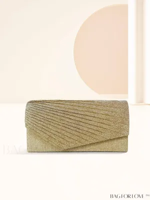 BagForLove - Compact Glitter Envelope Bag with Elegant Pleated Accent