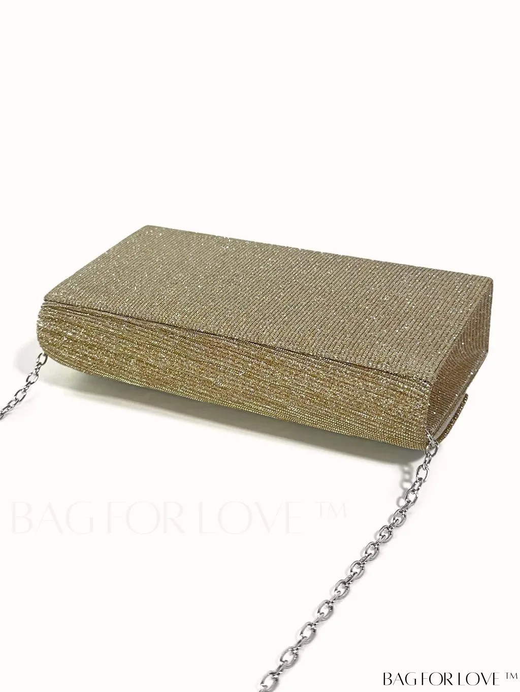 BagForLove - Compact Glitter Envelope Bag with Elegant Pleated Accent