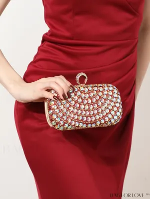 BagForLove - Compact Rhinestone-Embellished Evening Bag Featuring Metal Chain Strap