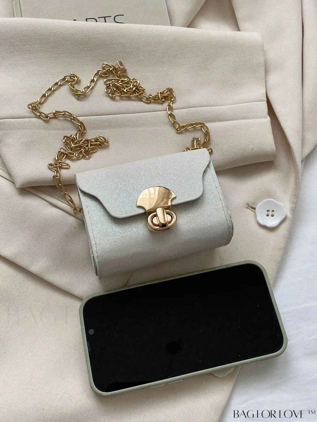 BagForLove - Compact Square Bag with Chain Strap and Twist Lock