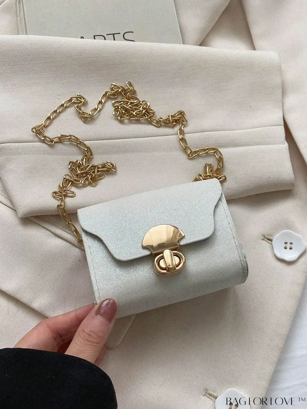 BagForLove - Compact Square Bag with Chain Strap and Twist Lock