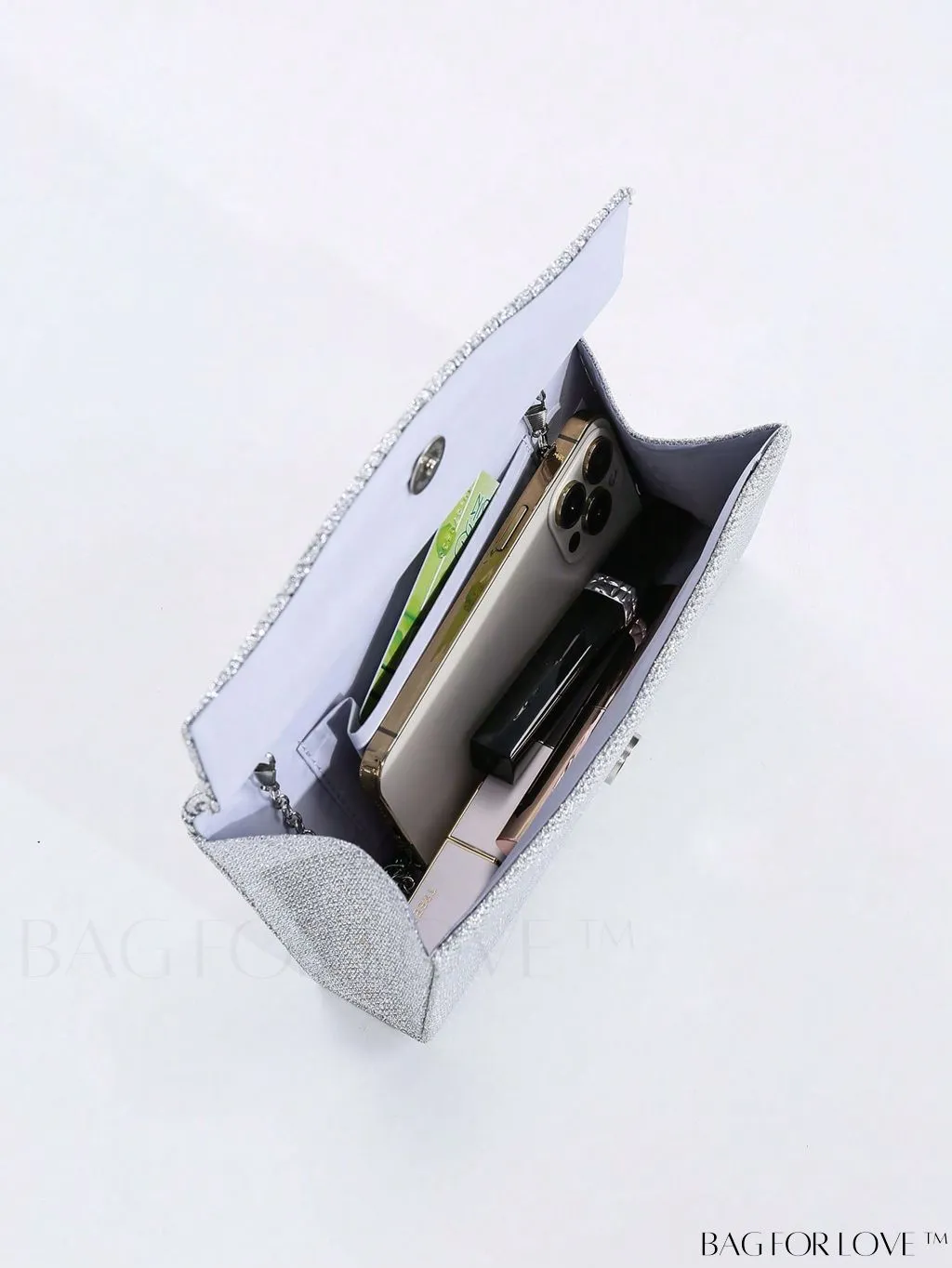 BagForLove - Glitter Chain Strap Mini Envelope Bag - Elegant and Compact