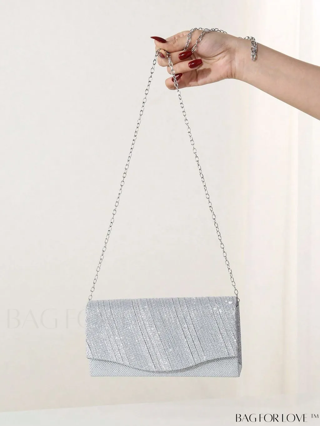 BagForLove - Glitter Chain Strap Mini Envelope Bag - Elegant and Compact