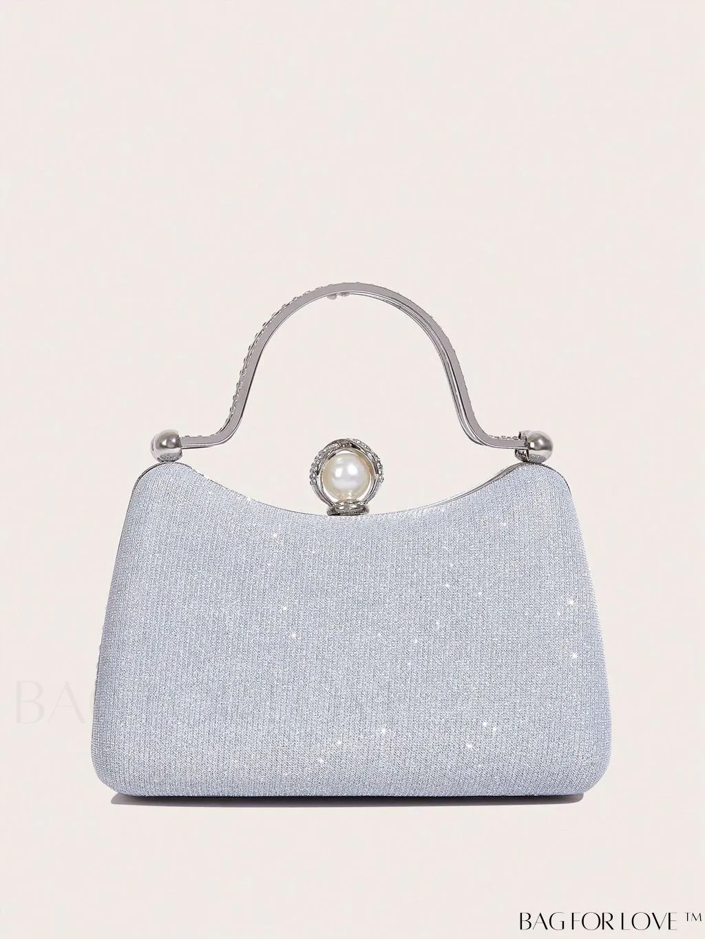 BagForLove - Ruched Rhinestone Box Bag with Twist Design - Compact and Elegant