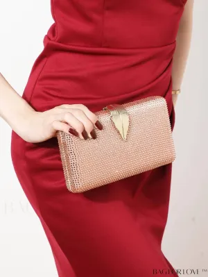 BagForLove - Stylish Rhinestone Square Leaf Evening Bag - Compact and Elegant