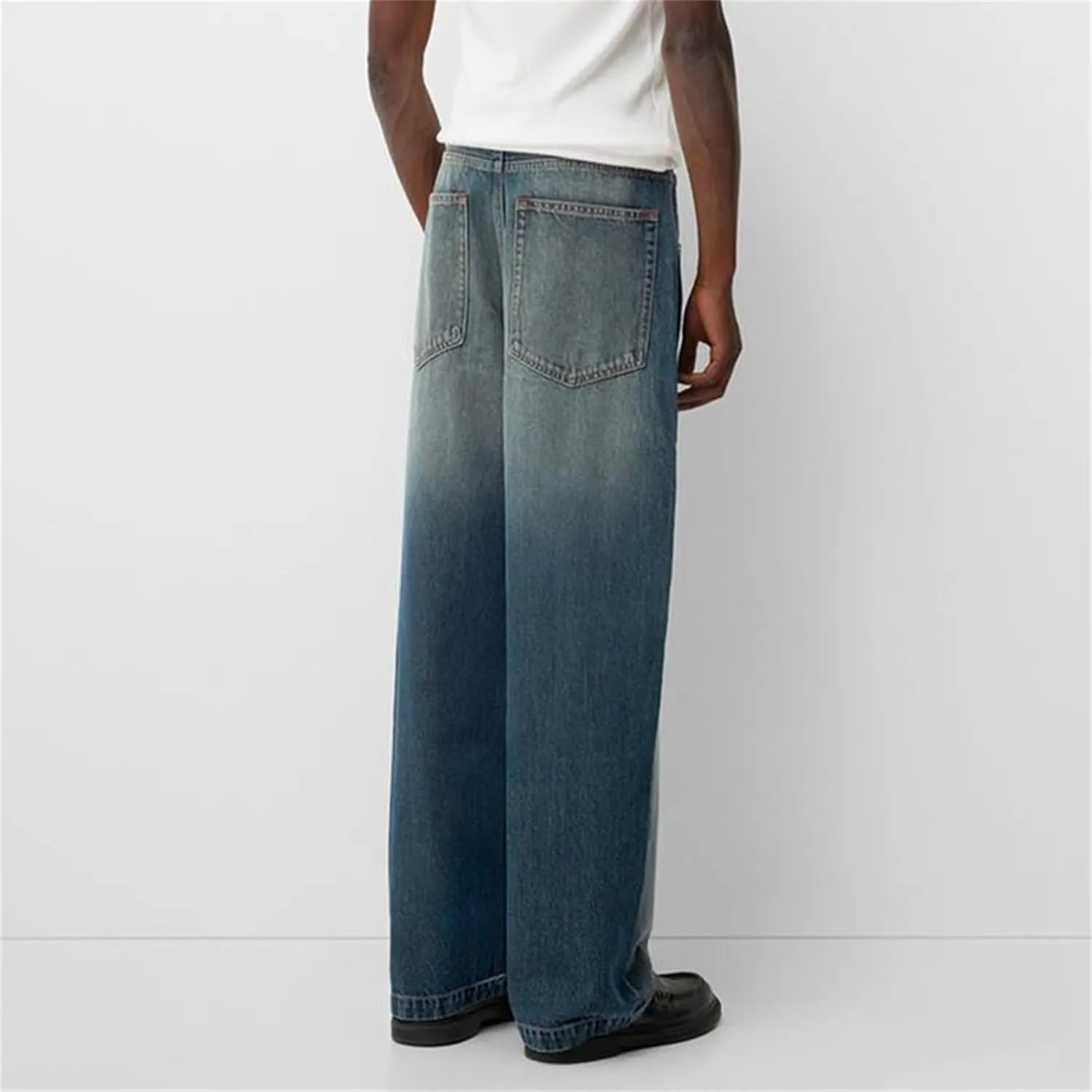 Baggy Jeans for Men Streetwear Hip Hop Vintage Wide Leg Loose Fit Denim Pants Skater Distressed Jeans Trousers
