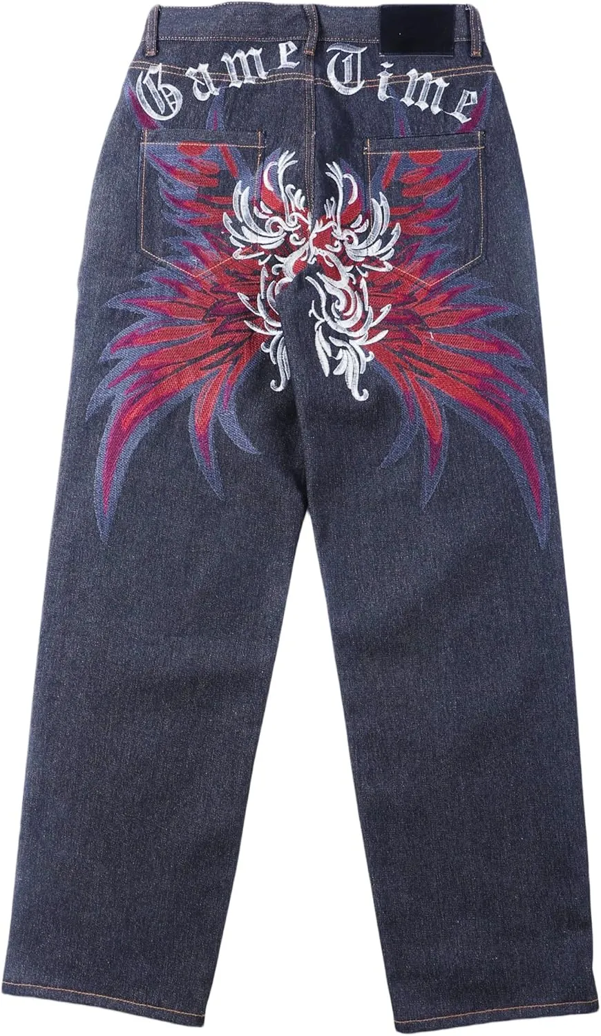 Baggy Skater Jeans Y2k Embroidered Denim Pants Hip Hop Grunge Trousers Loose Relaxed Fit Graphic Mens Pants