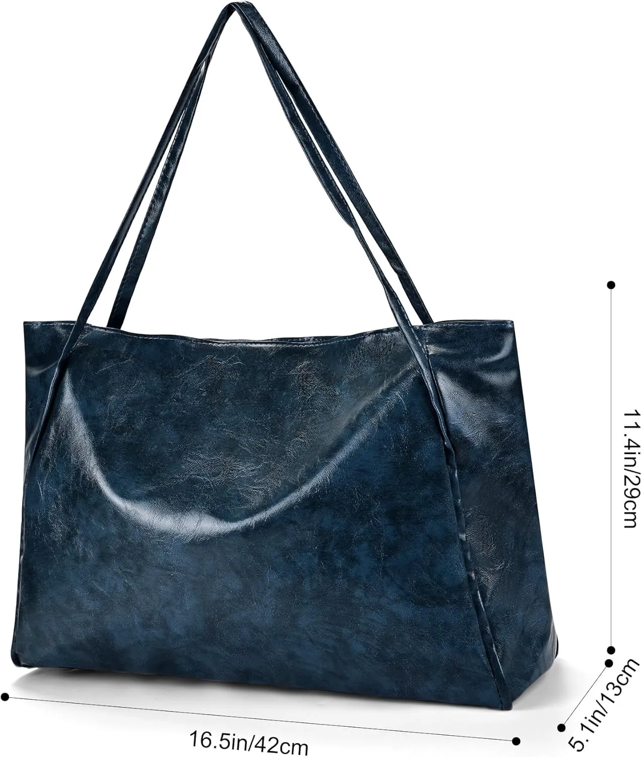 BAKUN Oversize Large Faux Leather Women Tote Handbag Big Capacity Laptop Shoulder Bag, Shopper Handbag for School Work Travel