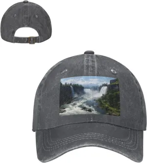 Baseball Cap for Women Men Cowboy Dad Hat Falls and Mountain Forest Baseball Hat Adjustable Trucker Hat