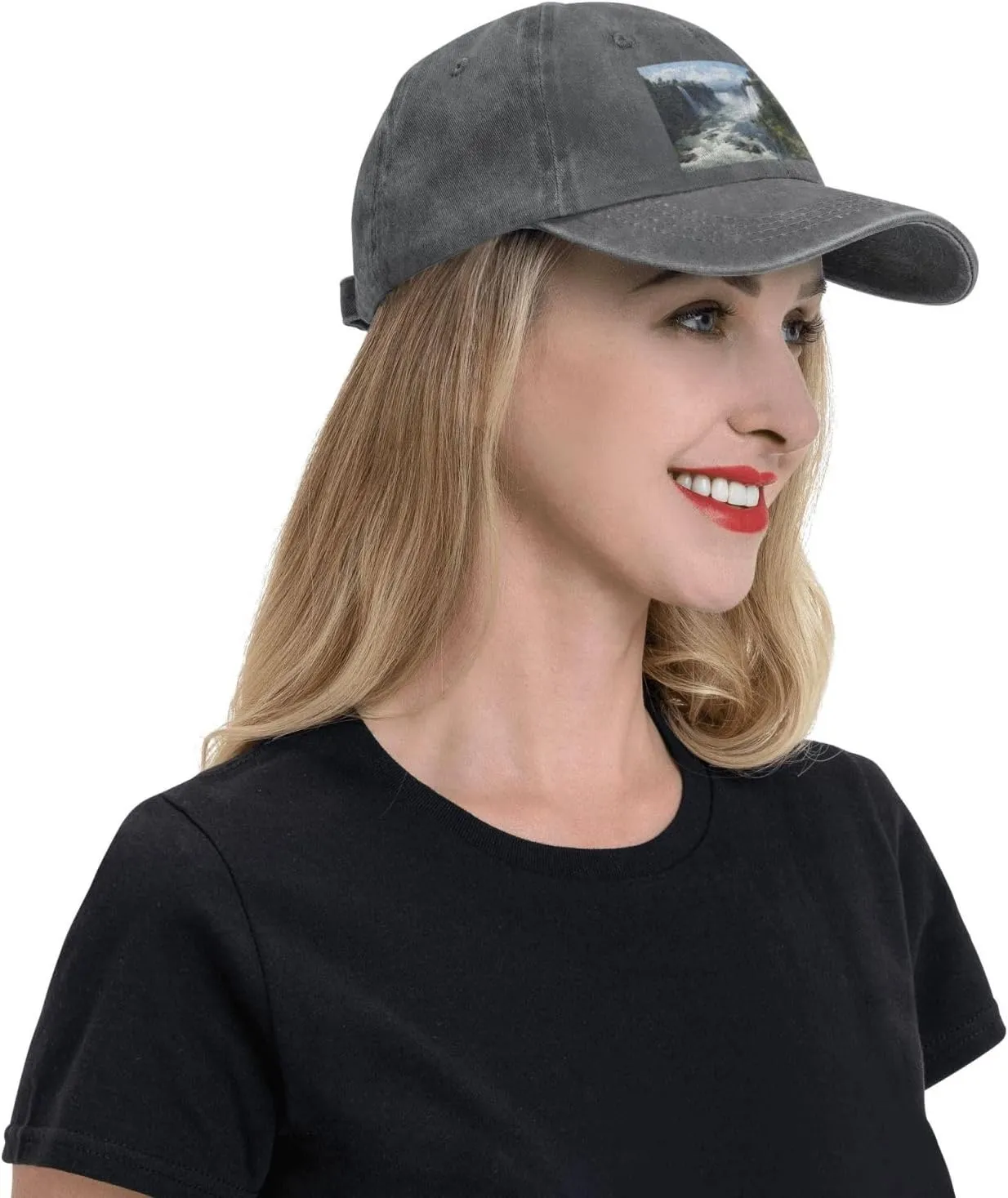 Baseball Cap for Women Men Cowboy Dad Hat Falls and Mountain Forest Baseball Hat Adjustable Trucker Hat