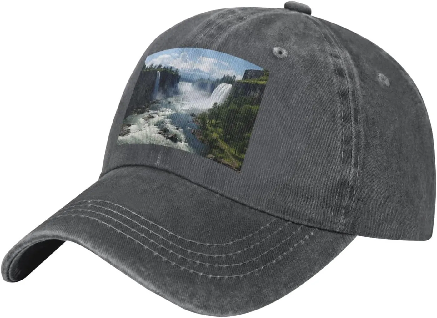 Baseball Cap for Women Men Cowboy Dad Hat Falls and Mountain Forest Baseball Hat Adjustable Trucker Hat