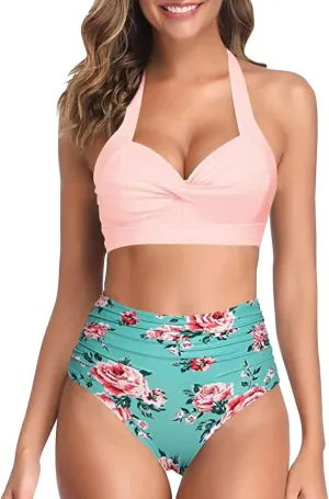 Bathing Suits Swimsuit with Breast Separate Bow Bikini Without Brackets Ruched Tummy Control Bathing Suits Swimsuit