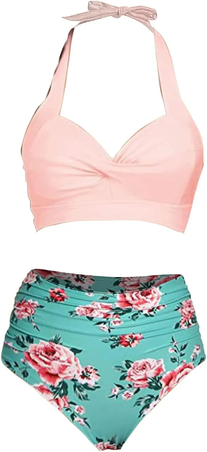 Bathing Suits Swimsuit with Breast Separate Bow Bikini Without Brackets Ruched Tummy Control Bathing Suits Swimsuit