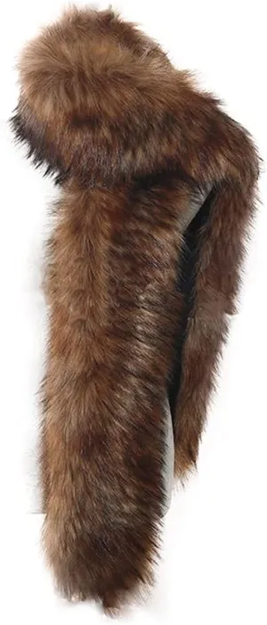 Bettli Women's Men's Extra Large Faux Fox Raccoon Fur Scarf Collar Stole Shawl