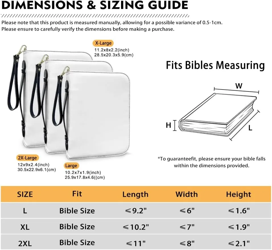 Bible Cover Case for Men Women Multi-Functional Waterproof Bible Bag Handbag with Handle and Wristlet Strap,Pigeon Cross Deer 1