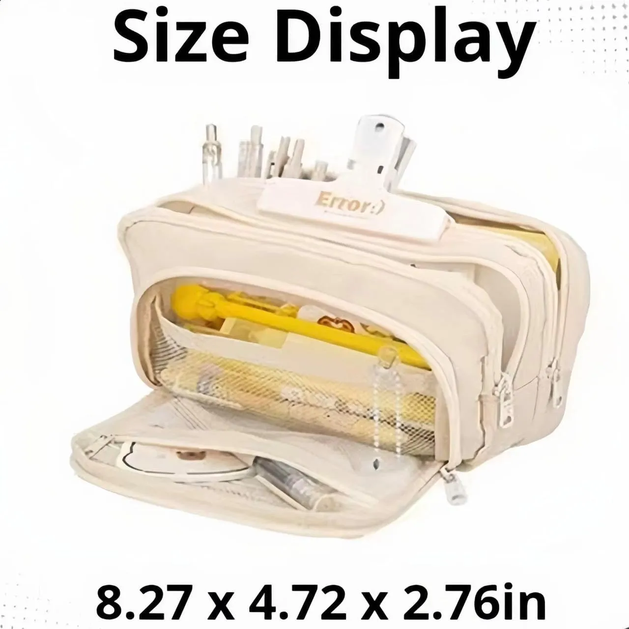 Big Capacity Pencil Case 3 Compartments Large Pencil Pouch Pen Bag Pencil Box Holder Organizer Simple Storage Aesthetic Stationery Cosmetic for Adults Men Women Office Essentials (Blue)