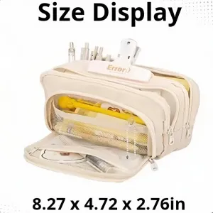Big Capacity Pencil Case 3 Compartments Large Pencil Pouch Pen Bag Pencil Box Holder Organizer Simple Storage Aesthetic Stationery Cosmetic for Adults Men Women Office Essentials (Blue)