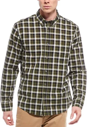 Billy Reid Mens Tuscumbia Linen-Blend Shirt, Xl, Green