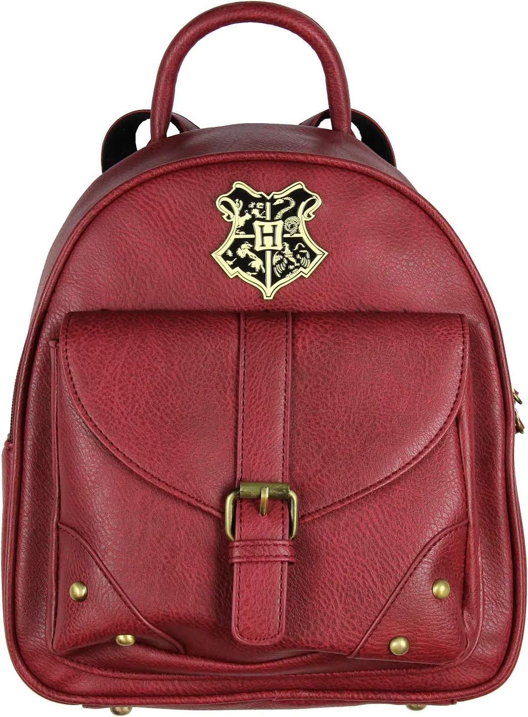 Bioworld Harry Potter Hogwarts Crest Faux Leather Mini Backpack
