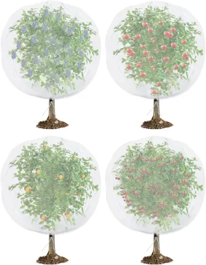 Bird Netting for Garden Protection - 4 Pack Garden Netting Pest Barrier with Drawstring,Mosquito Net Tomato Protective Cover Garden Plant Netting for Blueberry Bushes (5.3Ft x 5.3Ft/4 Pack)