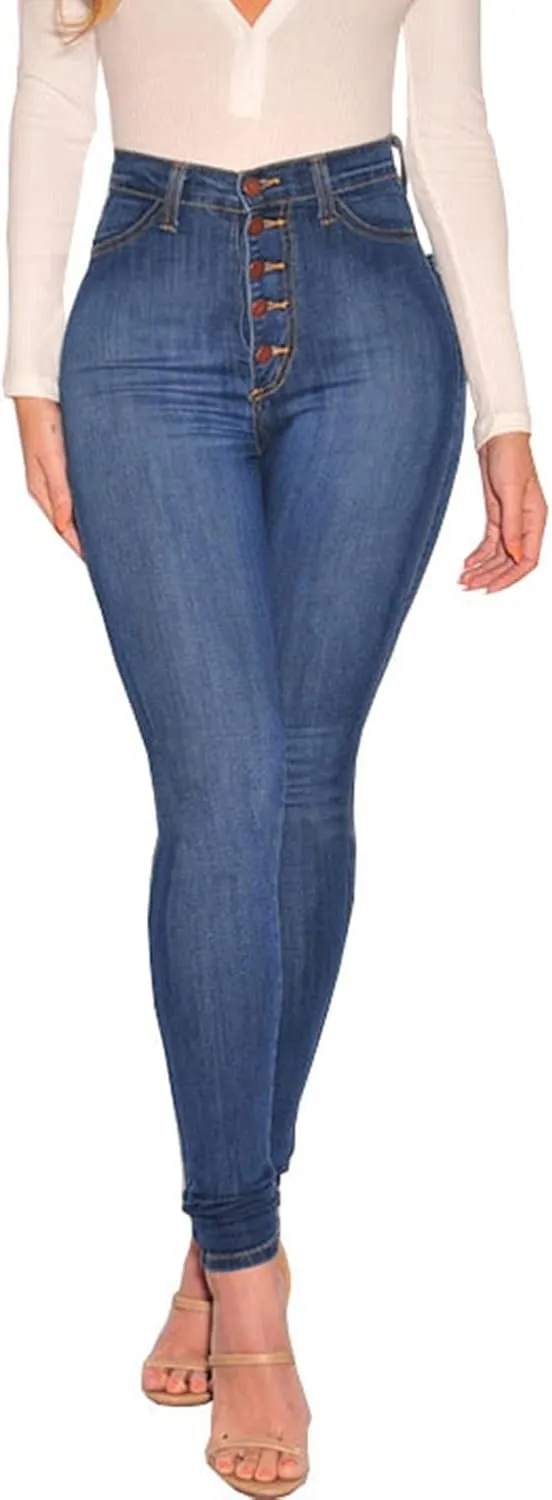 BISUAL Womens High Waisted Butt Lifting Jeans Distressed Stretch Skinny Sexy Colombian Jeans for Women