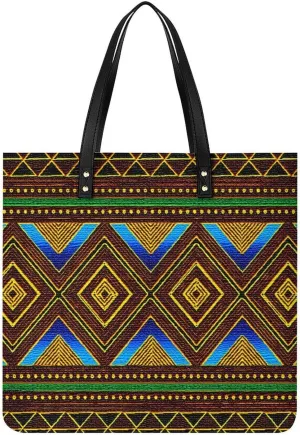 Black Retro Large Capacity Leather Handbag