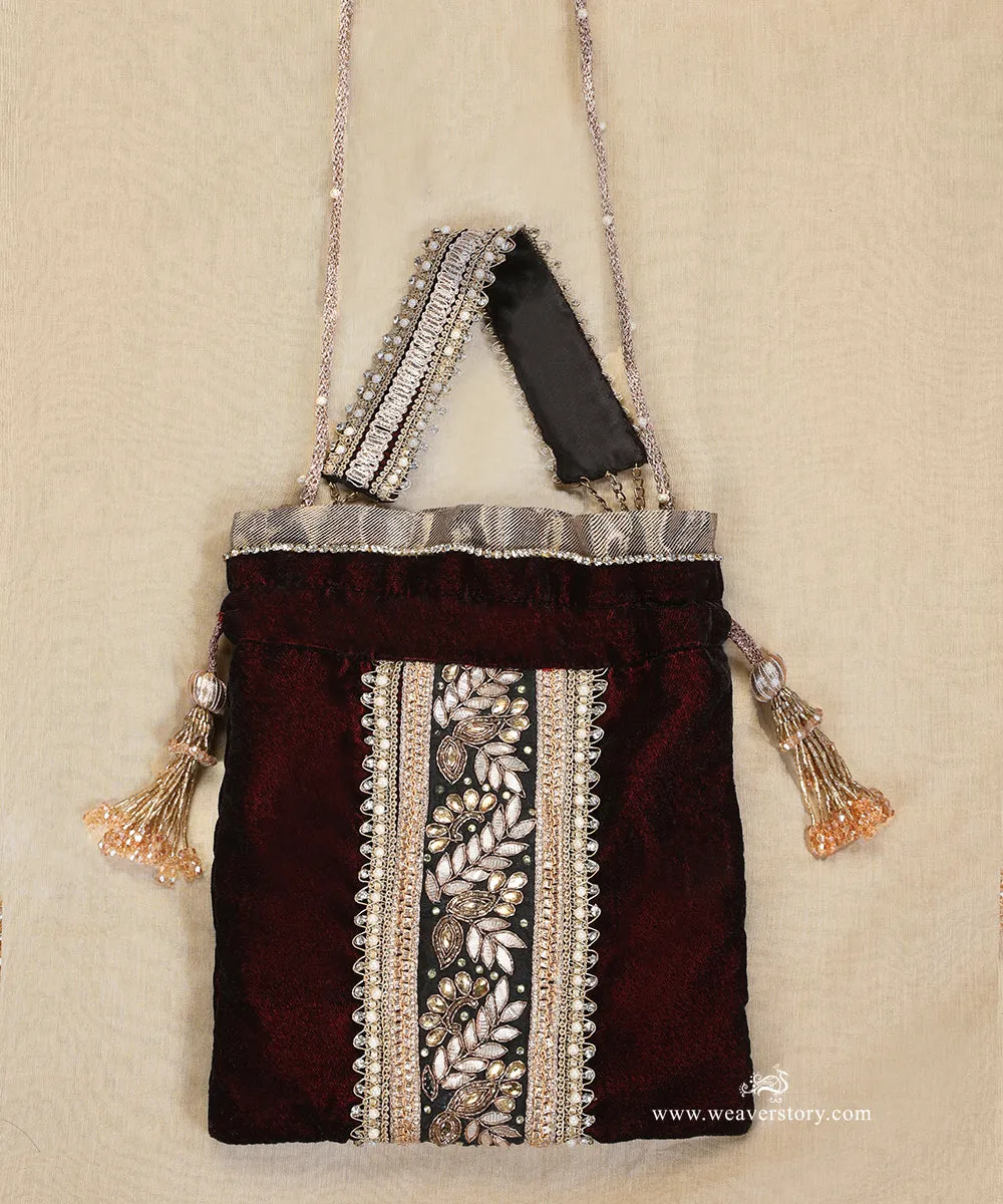 Black Velvet Potli With Gota Patti Work