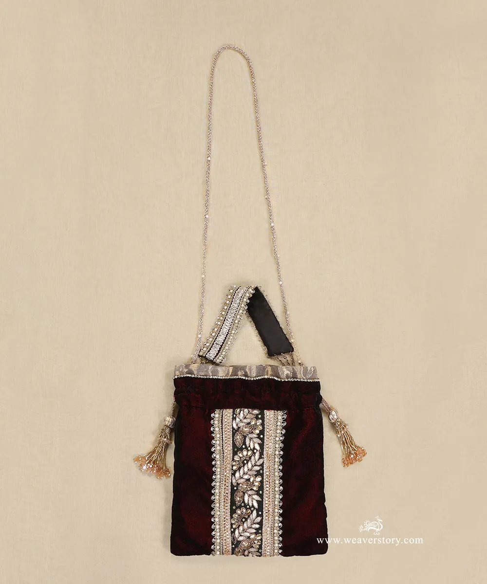 Black Velvet Potli With Gota Patti Work