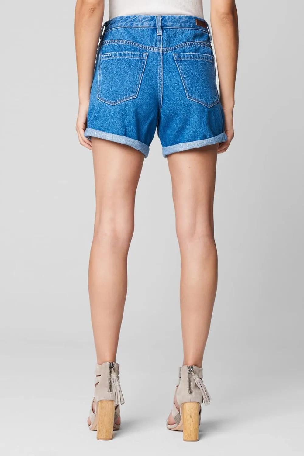 [BLANKNYC] Womens Luxury Clothing High Rise Distressed Denim Shorts, Comfortable & Fitting