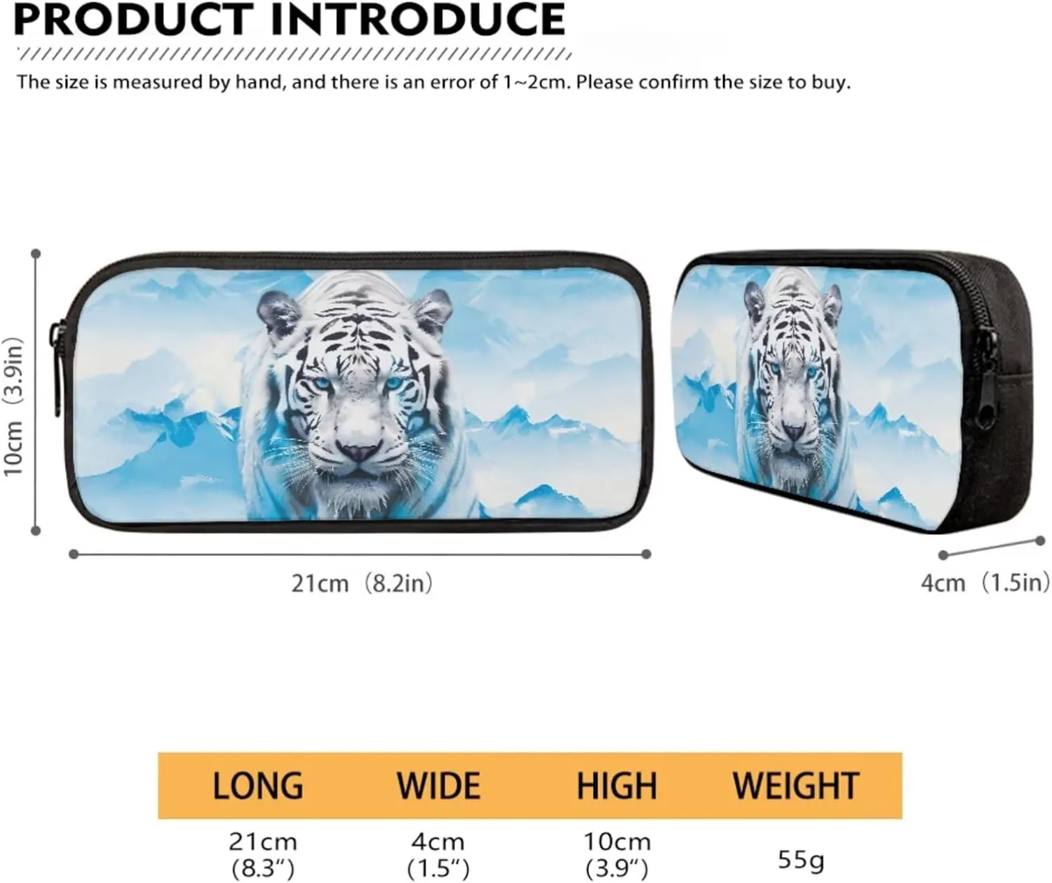Blue Tiger Mountain Print 4-in-1 Backpack Set Hiking Rucksack Daypack with Lunch Bag Pencil Pouch Case Pencil Bag Portable Water Bottle Carrier, School Supplies for Teen Boys