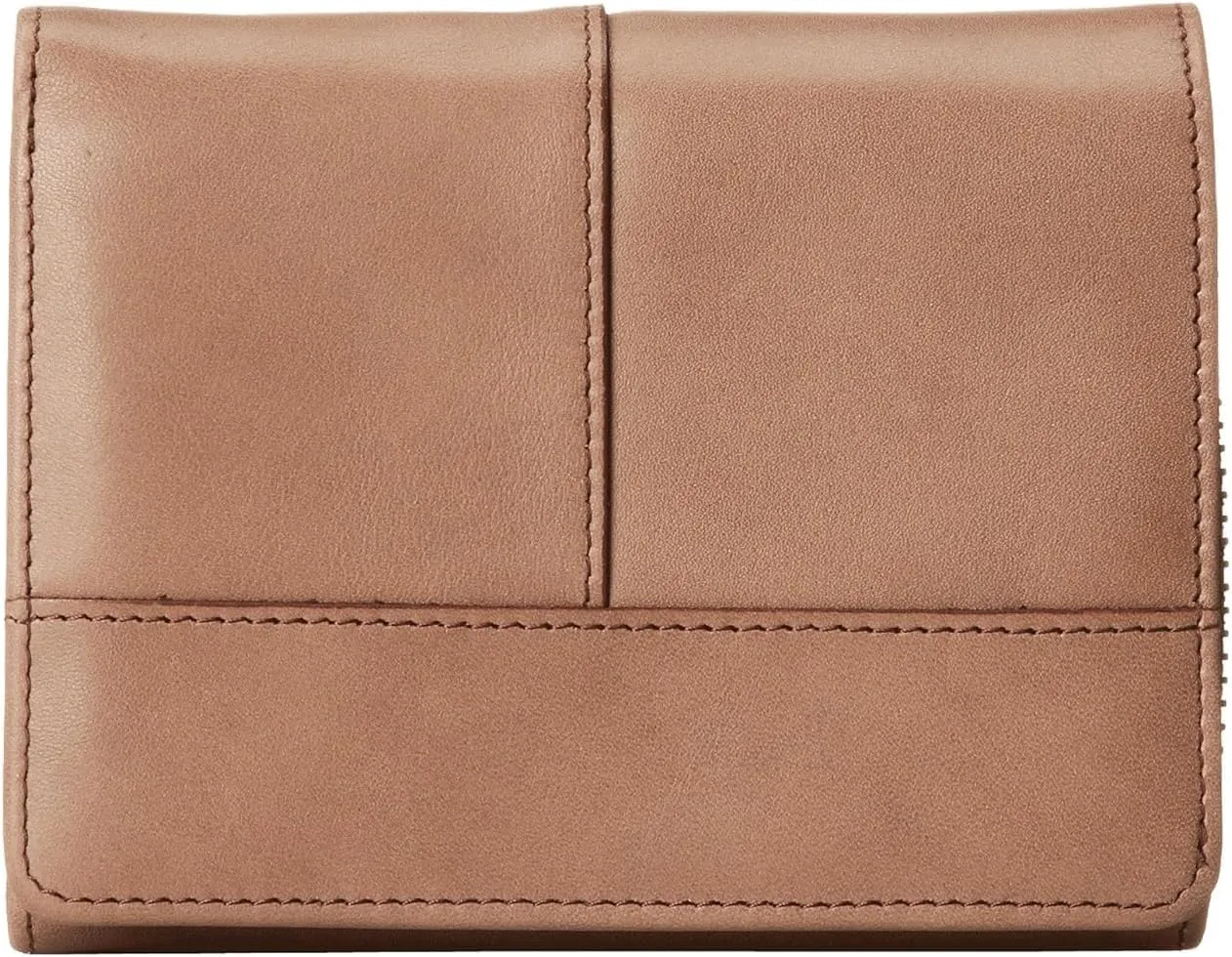 Bosca Women's Blair Zippered 5" French Purse (Beige)
