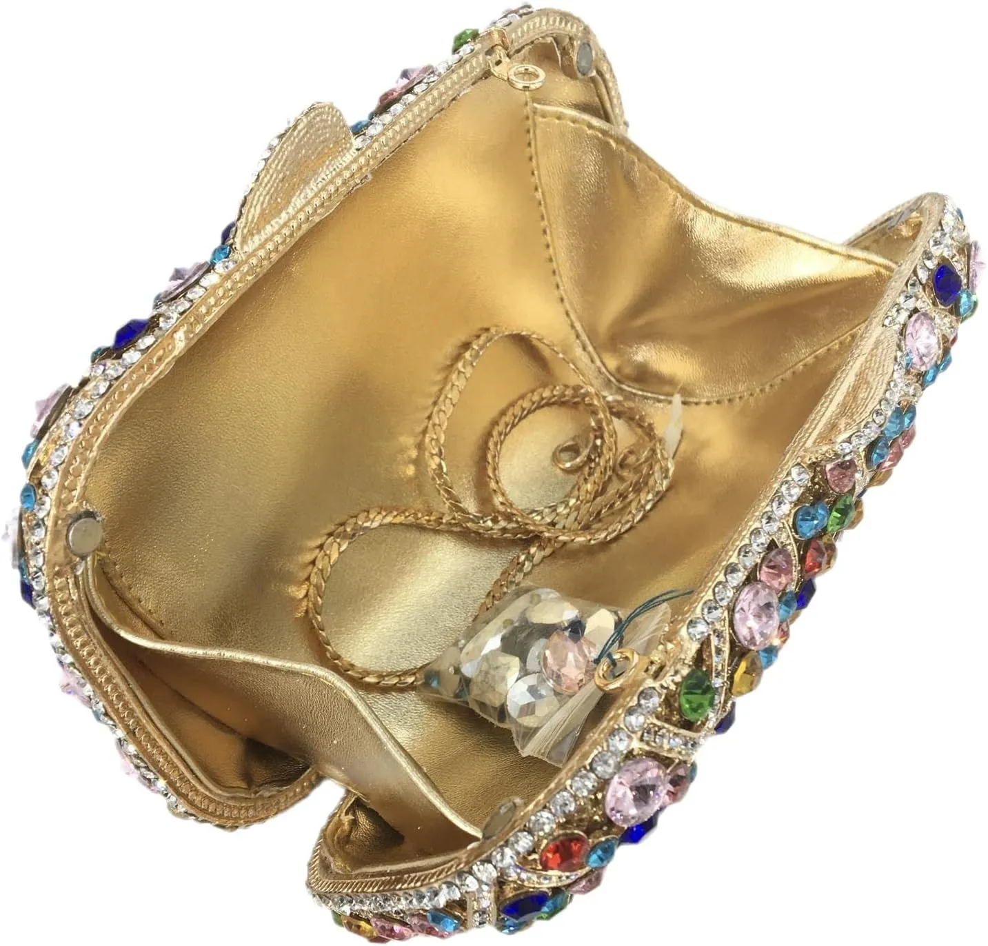 Boutique De FGG Colorful Crystal Clutch Evening Handbags Party Gala Dinner Wedding Minaudiere Bag