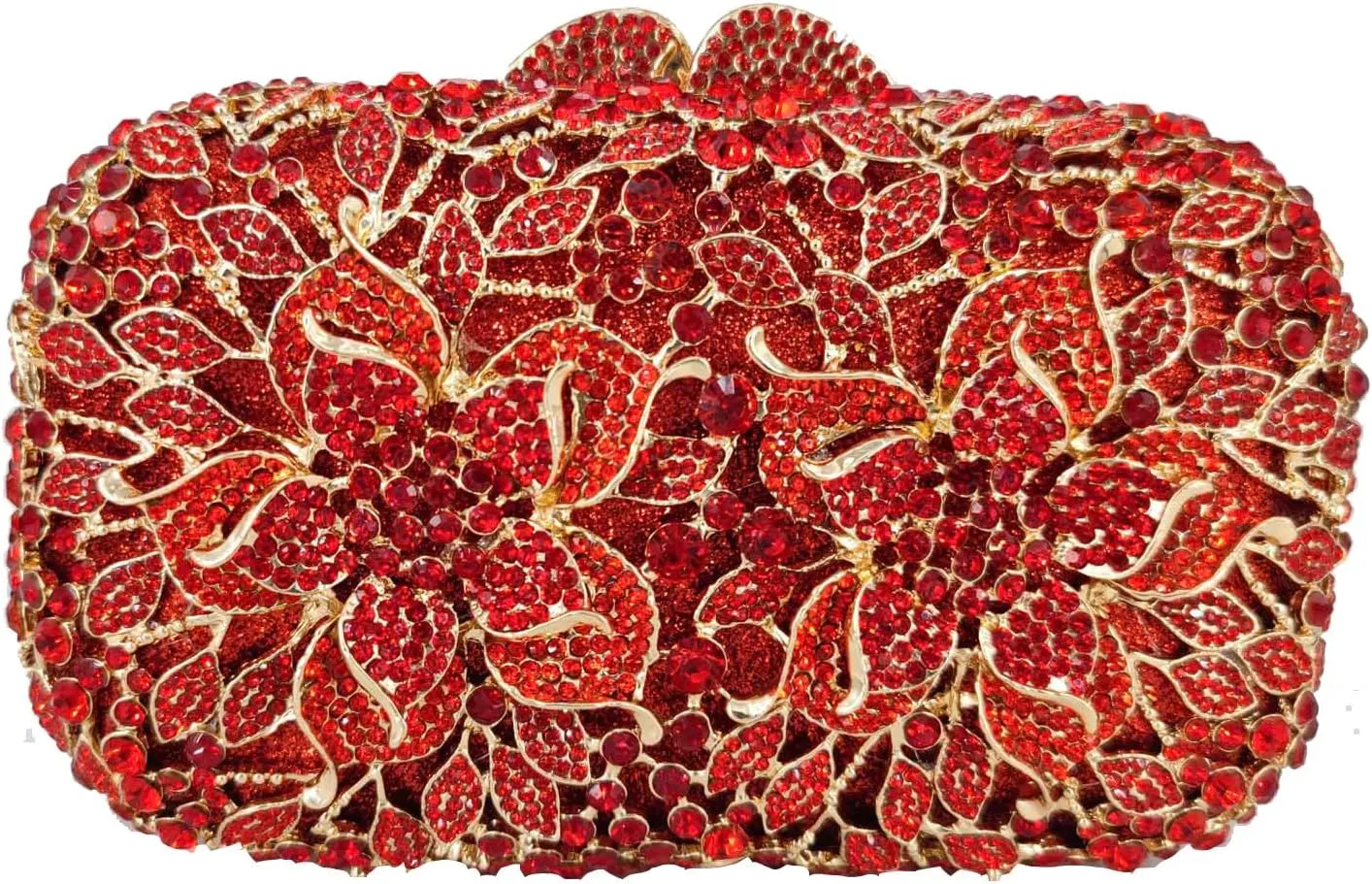 Boutique De FGG Flowers Women Crystal Clutch Purses Evening Minaudiere Bags Wedding Party Bridal Rhinestones Handbags,Mini