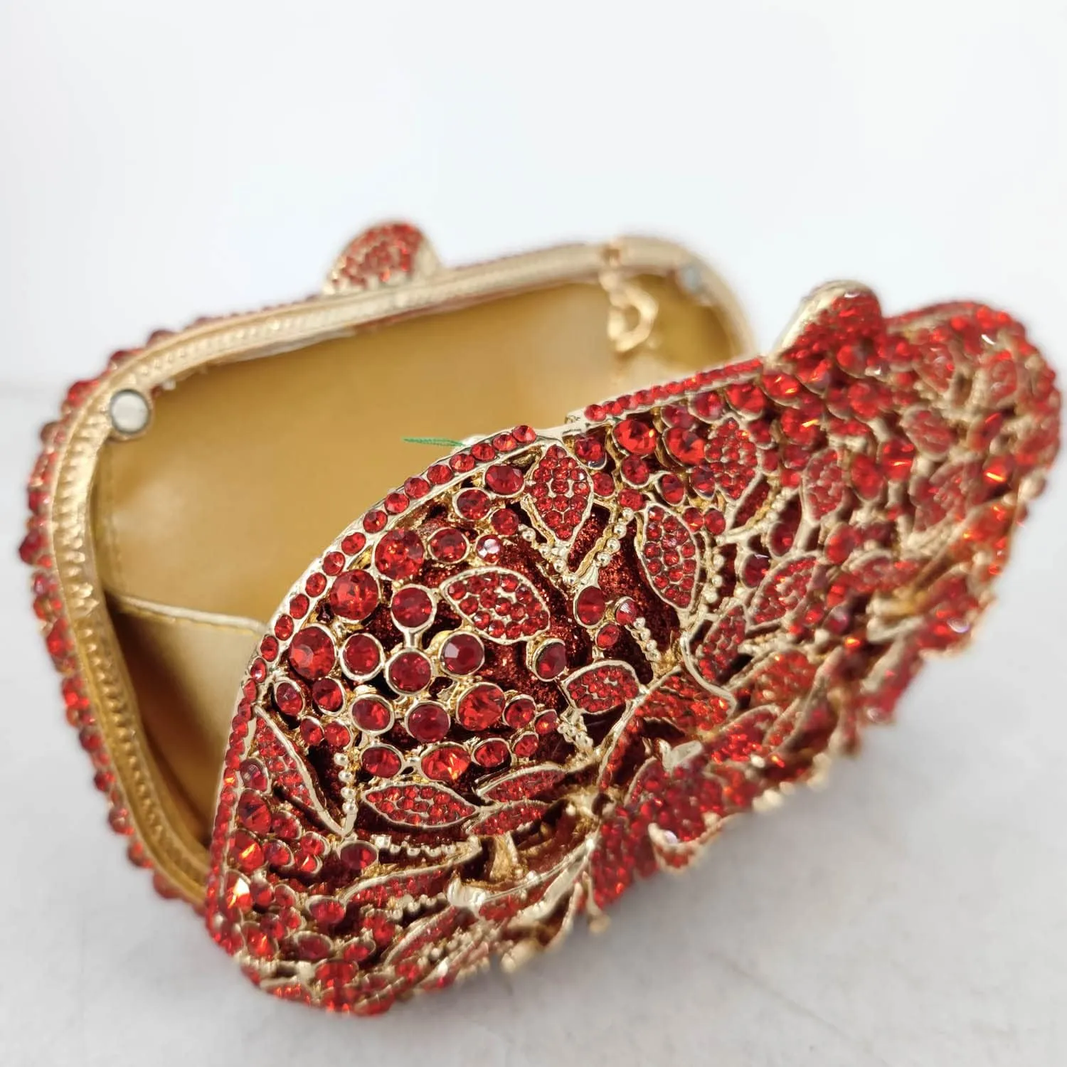 Boutique De FGG Flowers Women Crystal Clutch Purses Evening Minaudiere Bags Wedding Party Bridal Rhinestones Handbags,Mini