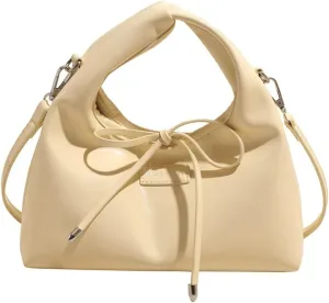 Bow Tie Lace Up Fashion Handbag Simple Women's Trendy Large Capacity Underarm Bag Work Travel Shoulder Bag 2025
